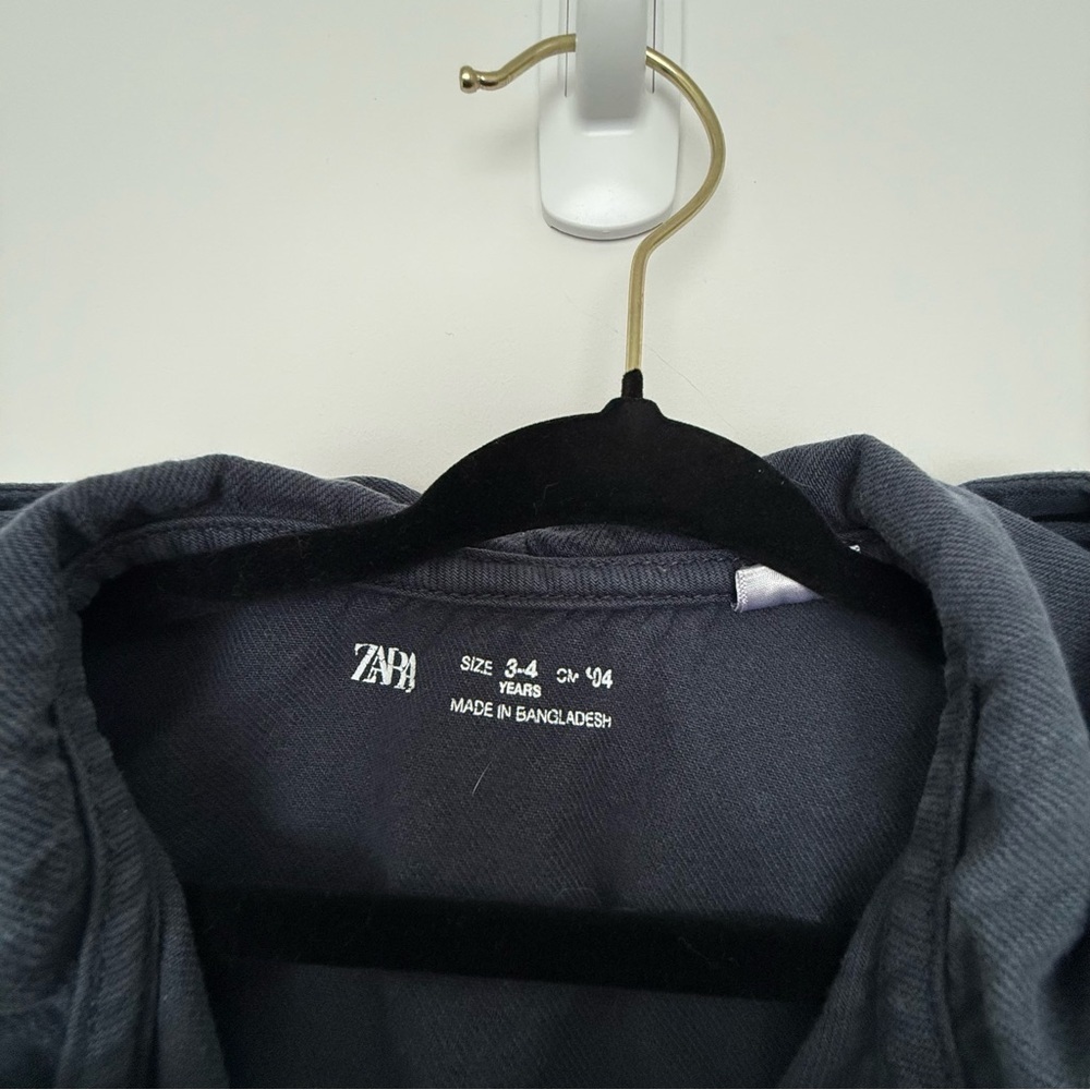 Zara Kids Charcoal Hooded Jean Jacket - Picture 4 of 4